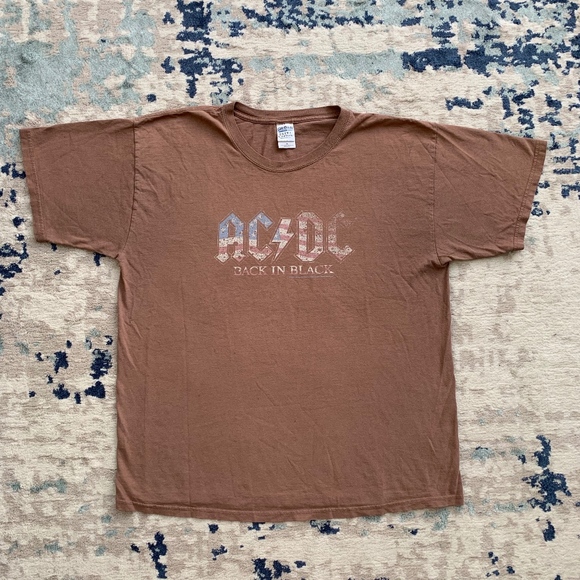 Gildan | Shirts | Acdc Back In Black 205 Distress Rock Tee Tshirt ...